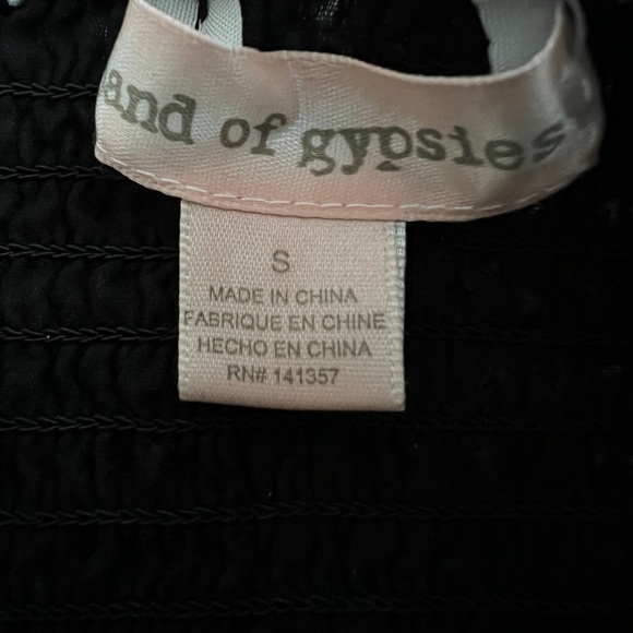 BAND OF GYPSIES Black & White Floral Strapless Rayon Summer Jumpsuit Small - Picture 5 of 6